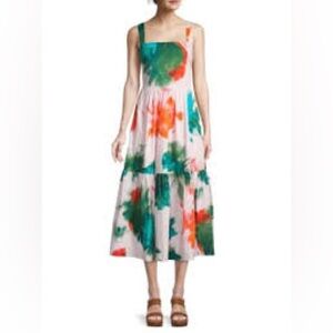 Tanya Taylor Gia Tiered Midi floral Dress size 16 wedding spring coquette girl